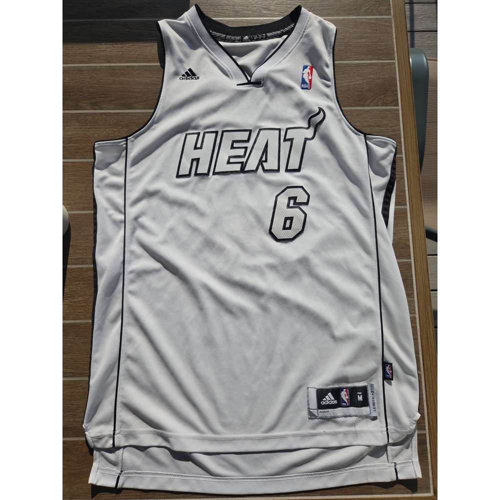 Original Swingman Adidas Miami Heat LeBron James Alternate Jersey White Hot M